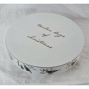 Better Homes and Gardens 12 DAYS OF CHRISTMAS 12" Pedestal Cake Stand Plate